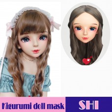 (Shi)Crossdress Sweet Girl Resin Half Head Female Kigurumi Mask With BJD Eyes Cosplay Anime Doll Mask (Shi)Crossdress Sweet Girl Resin Half Head Female Kigurumi Mask With BJD Eyes Cosplay Anime Doll Mask
